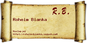 Roheim Bianka névjegykártya